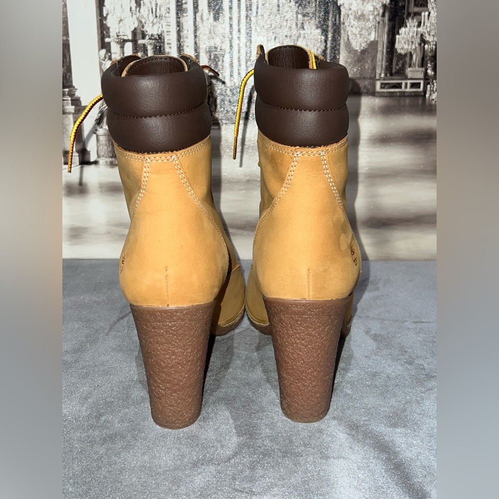 Timberland Tan and Brown Heeled Boots